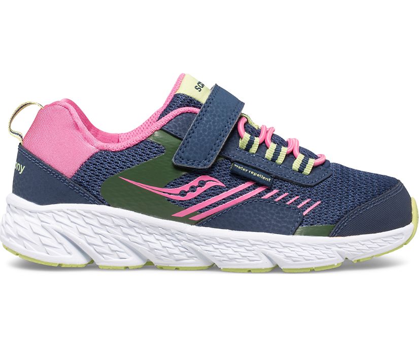 Tenis Saucony Viento Shield A/C Niños Azul Marino Verdes Rosas | México 781QMAZ